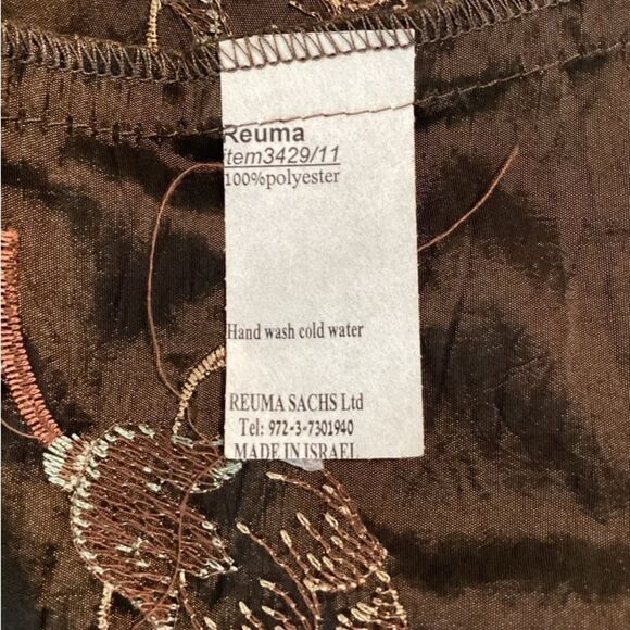 Reuma Sachs Suit Women’s Size Medium Color Brown 2 pc Floral Jacket Plain Skirt - Picture 3 of 13